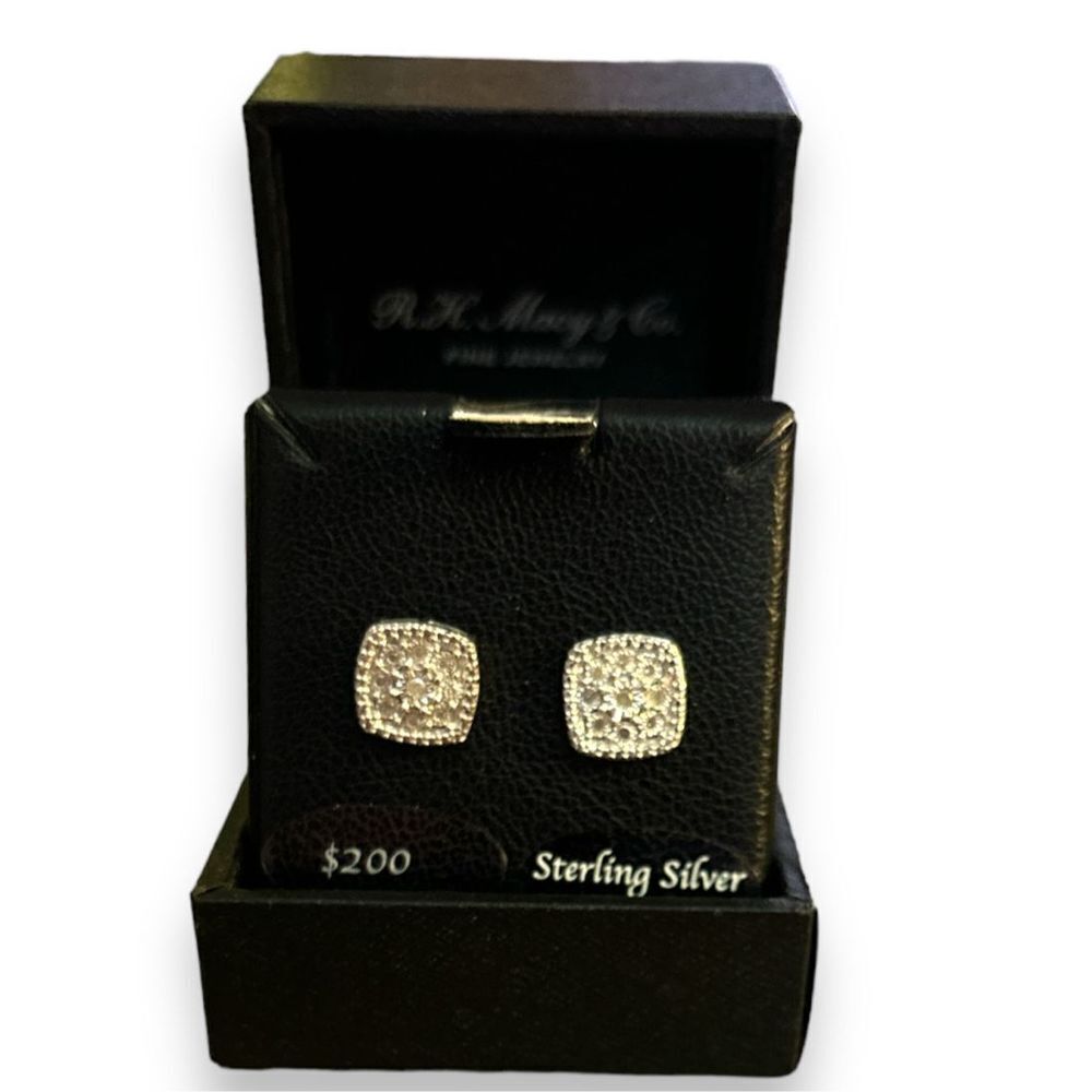 R.H Macy & Company Jewelry Bridge Stud Earrings from Macy’s Sterling Silver